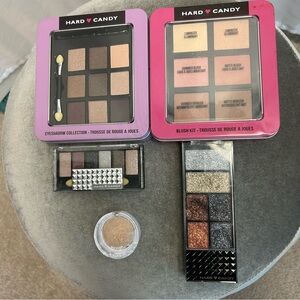 Hard Candy Eyeshadow Blush highlighter Set bundle Gold Silver Brown & glitter